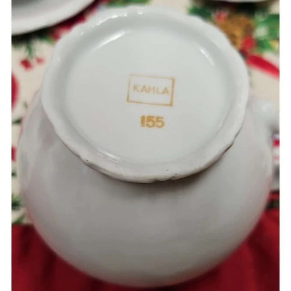 Tea‎ Set, 6 Small Coffee Cups, 6 Saucers, Cream and Sugar and Teapot, Kahla 166